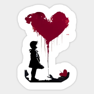 Banksy Love Heart Style Sticker